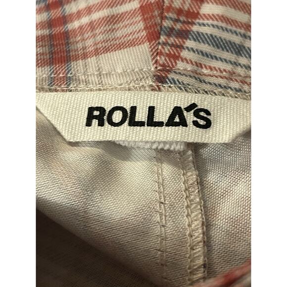 Rolla's Plaid Bootcut Pants •Women M/ 10• High Rise Pomegranate Casual Rollas - Picture 13 of 16